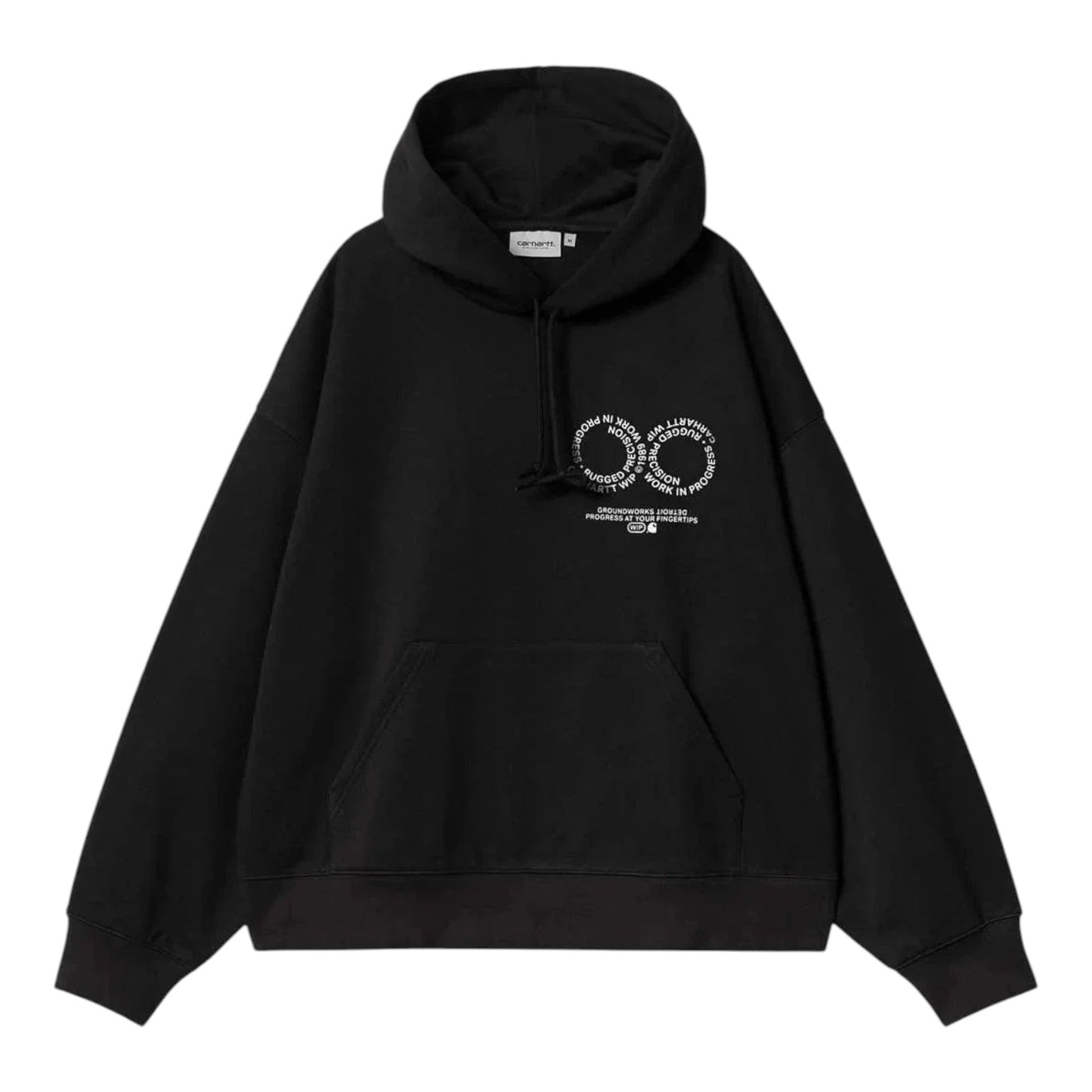 Carhartt Wip Hooded Rotation Sweat - Black / White - Felpe di Carhartt Wip | Francis Concept