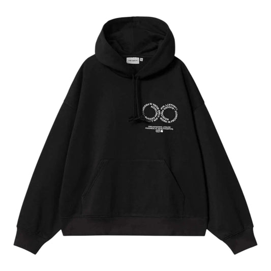 Carhartt Wip Hooded Rotation Sweat - Black / White - Felpe di Carhartt Wip | Francis Concept