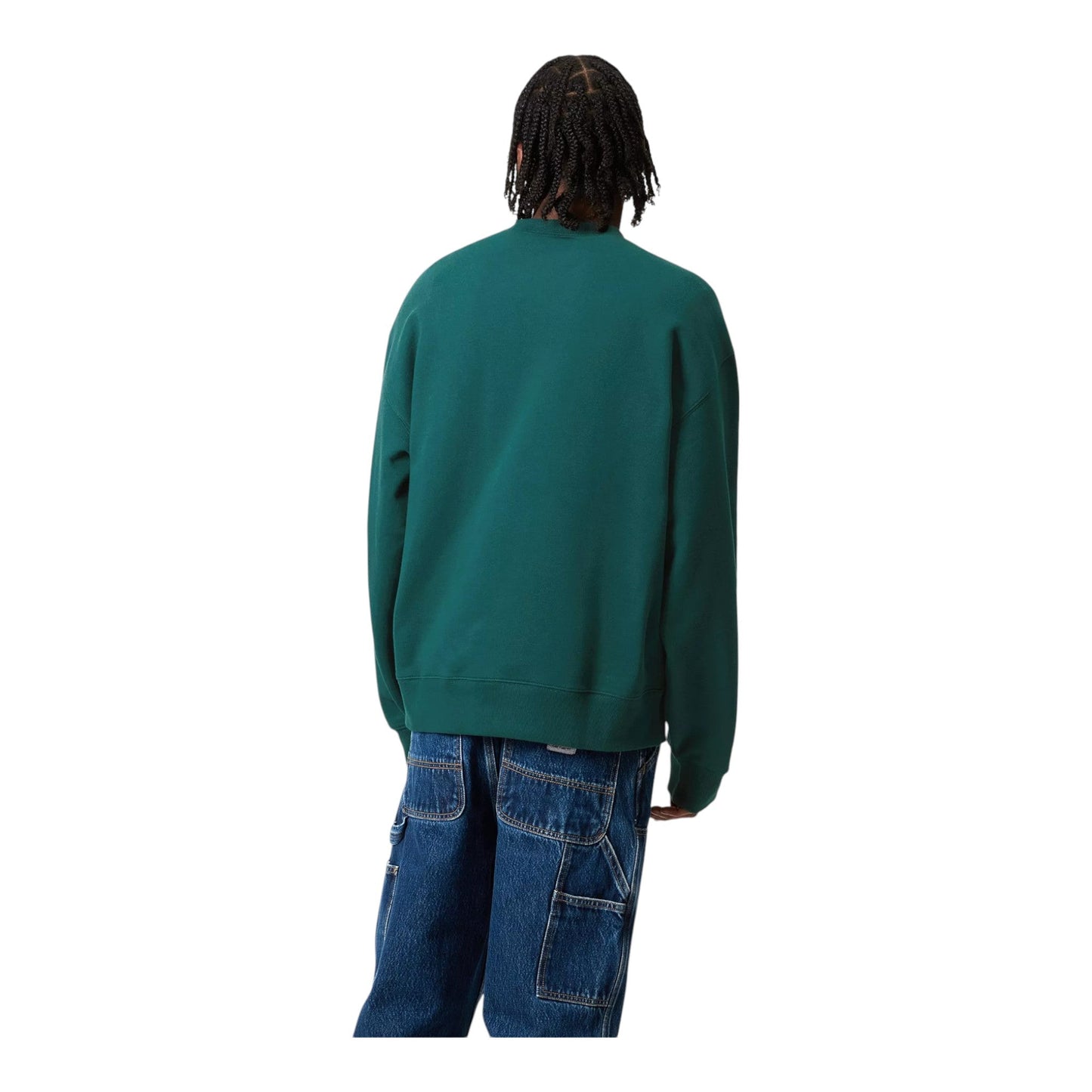 Carhartt Wip Label Script Sweat - Malachite - Felpe di Carhartt Wip | Francis Concept