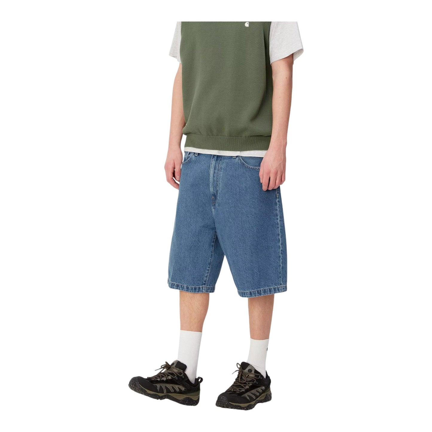 Carhartt Wip Landon Short - Blue Heavy Stone Wash - Bermuda di Carhartt Wip | Francis Concept