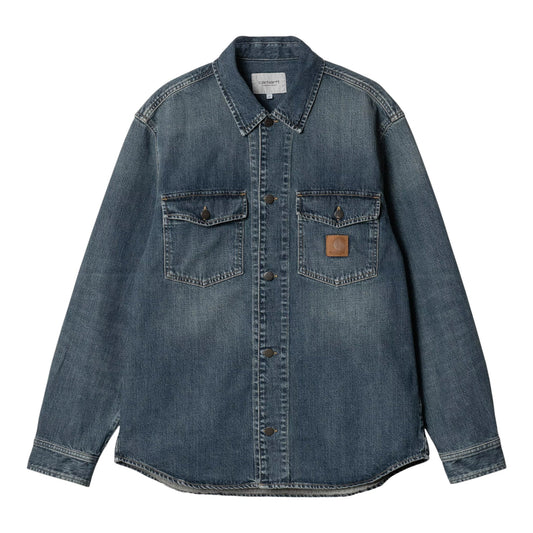 Carhartt Wip Lincoln Shirt Jacket - Blue Worn Used - Camicie di Carhartt Wip | Francis Concept