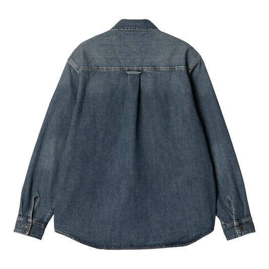 Carhartt Wip Lincoln Shirt Jacket - Blue Worn Used - Camicie di Carhartt Wip | Francis Concept