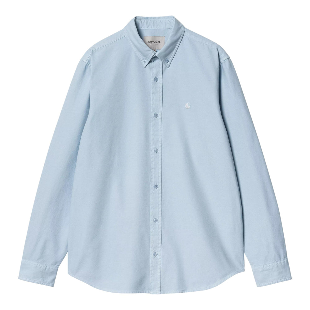 Carhartt Wip L/S Bolton Shirt - Air Sky Garment Dyed - Camicie di Carhartt Wip | Francis Concept