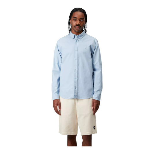 Carhartt Wip L/S Bolton Shirt - Air Sky Garment Dyed - Camicie di Carhartt Wip | Francis Concept