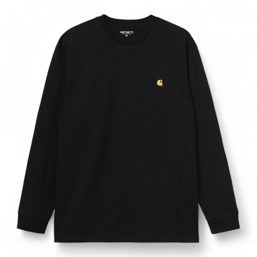 Carhartt Wip L/S Chase T-Shirt - Black / Gold - Long Sleeve di Carhartt Wip | Francis Concept