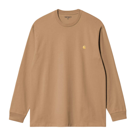 Carhartt Wip L/S Chase T-Shirt - Dusty H Brown - T-Shirt di Carhartt Wip | Francis Concept
