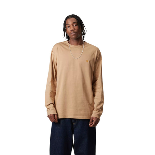 Carhartt Wip L/S Chase T-Shirt - Dusty H Brown - T-Shirt di Carhartt Wip | Francis Concept