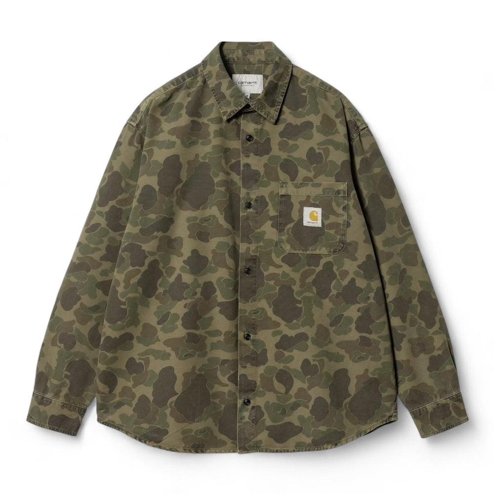 Carhartt Wip L/S Duck Shirt - Camo Duck Green - Camicie di Carhartt Wip | Francis Concept