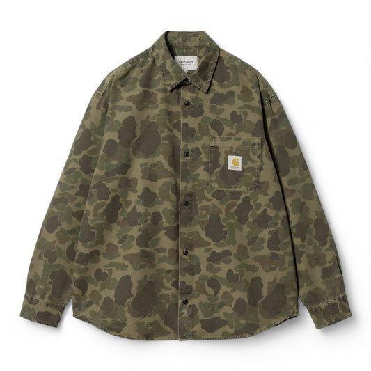 Carhartt Wip L/S Duck Shirt - Camo Duck Green - Camicie di Carhartt Wip | Francis Concept