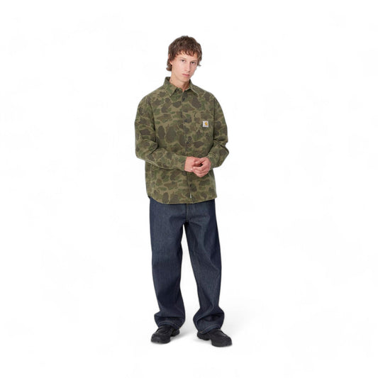 Carhartt Wip L/S Duck Shirt - Camo Duck Green - Camicie di Carhartt Wip | Francis Concept