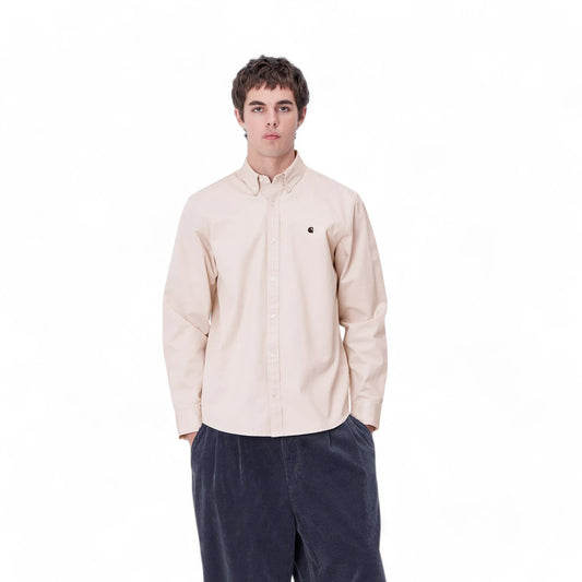 Carhartt Wip L/S Madison Shirt - Moonbeam / Black - Camicie di Carhartt Wip | Francis Concept