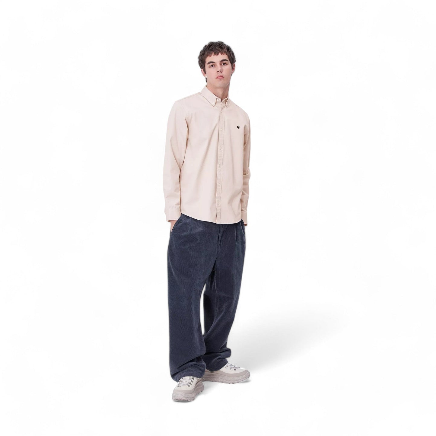 Carhartt Wip L/S Madison Shirt - Moonbeam / Black - Camicie di Carhartt Wip | Francis Concept