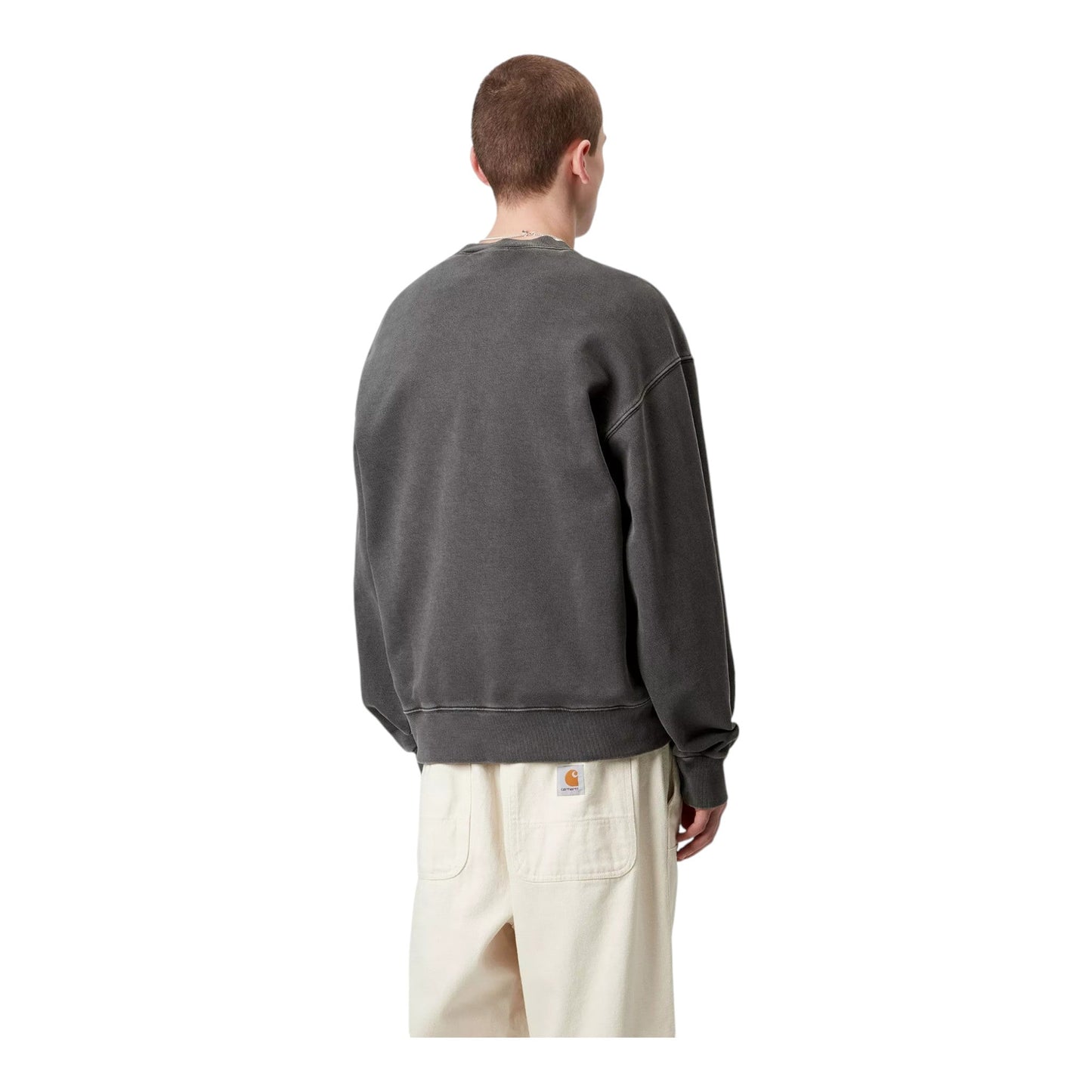 Carhartt Wip Nelson Sweat - Graphite Garment Dyed - Felpe di Carhartt Wip | Francis Concept