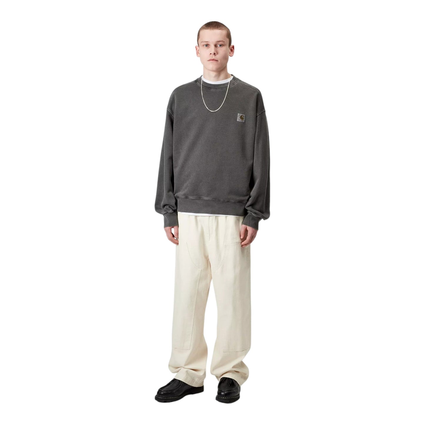 Carhartt Wip Nelson Sweat - Graphite Garment Dyed - Felpe di Carhartt Wip | Francis Concept