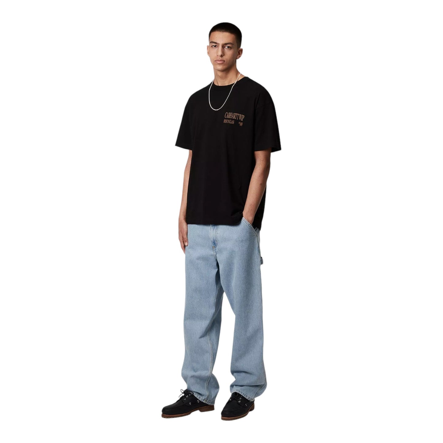 Carhartt Wip Single Knee Pant - Blue Heavy Stone Bleached - Pantaloni di Carhartt Wip | Francis Concept