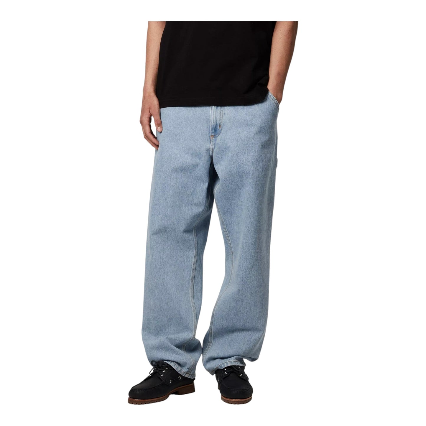 Carhartt Wip Single Knee Pant - Blue Heavy Stone Bleached - Pantaloni di Carhartt Wip | Francis Concept