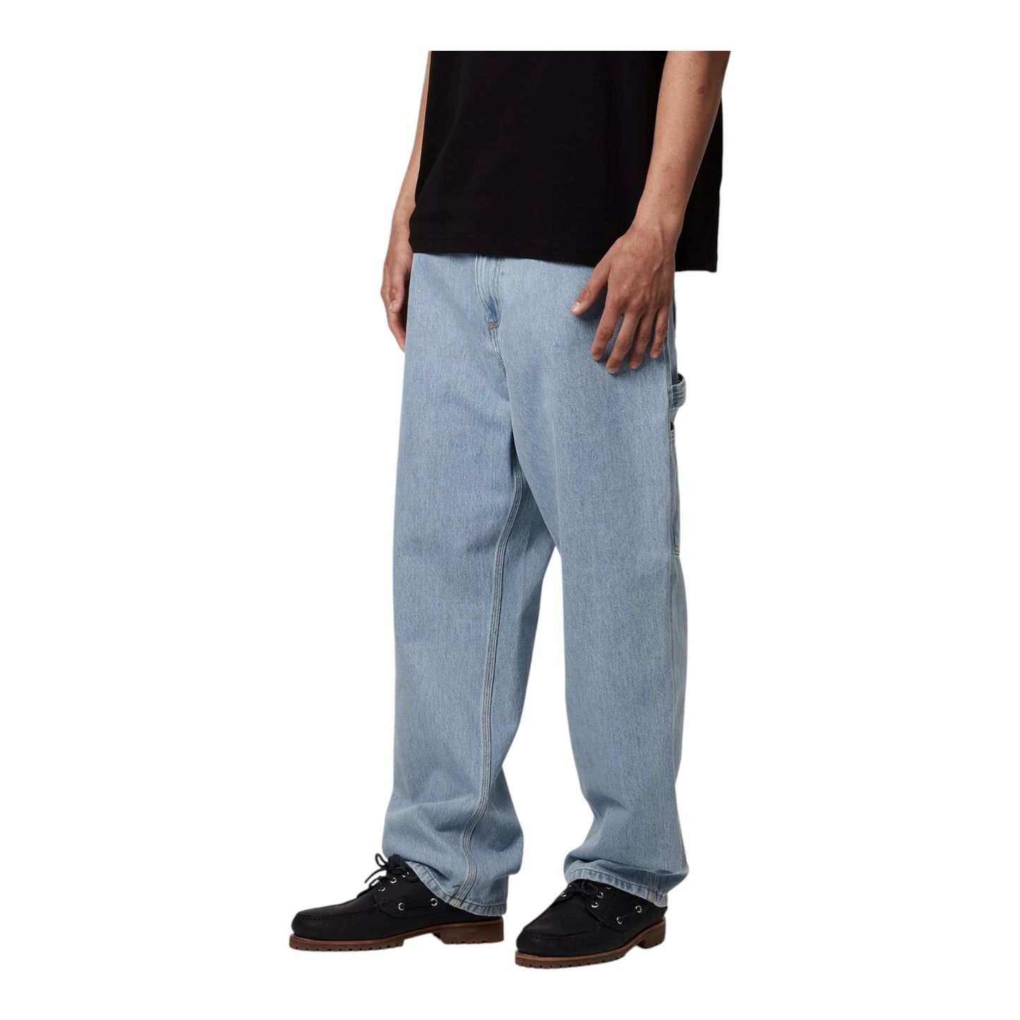 Carhartt Wip Single Knee Pant - Blue Heavy Stone Bleached - Pantaloni di Carhartt Wip | Francis Concept