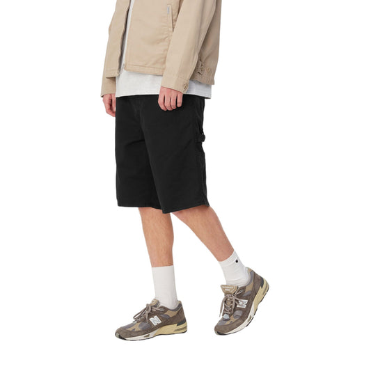 Carhartt Wip Single Knee Short - Black garment dyed - Bermuda di Carhartt Wip | Francis Concept