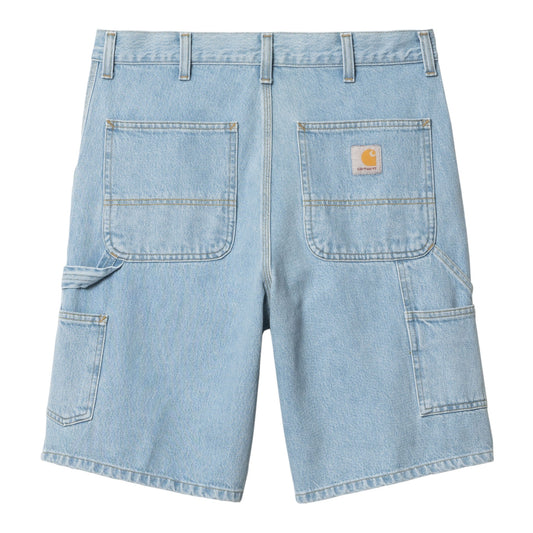 Carhartt Wip Single Knee Short - Blue Heavy Stone Bleached - Bermuda di Carhartt Wip | Francis Concept