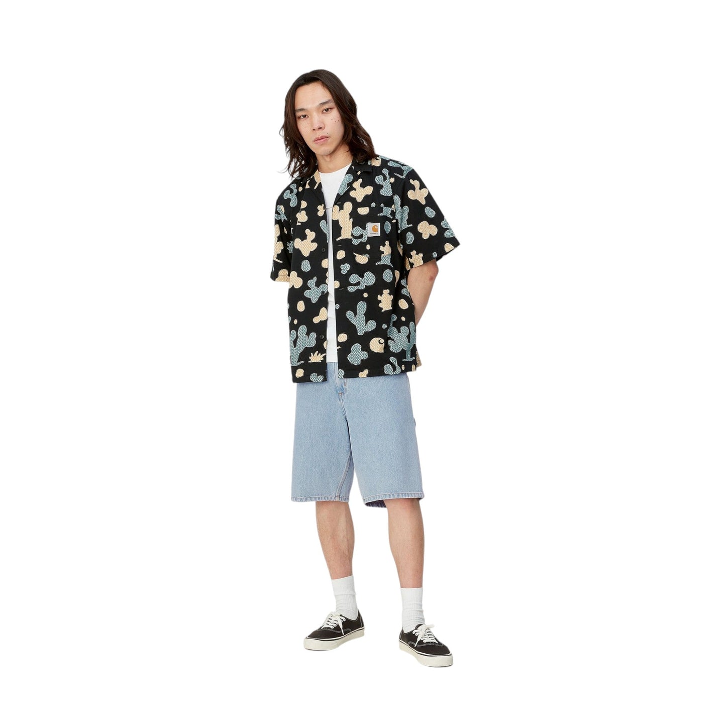Carhartt Wip Single Knee Short - Blue Heavy Stone Bleached - Bermuda di Carhartt Wip | Francis Concept