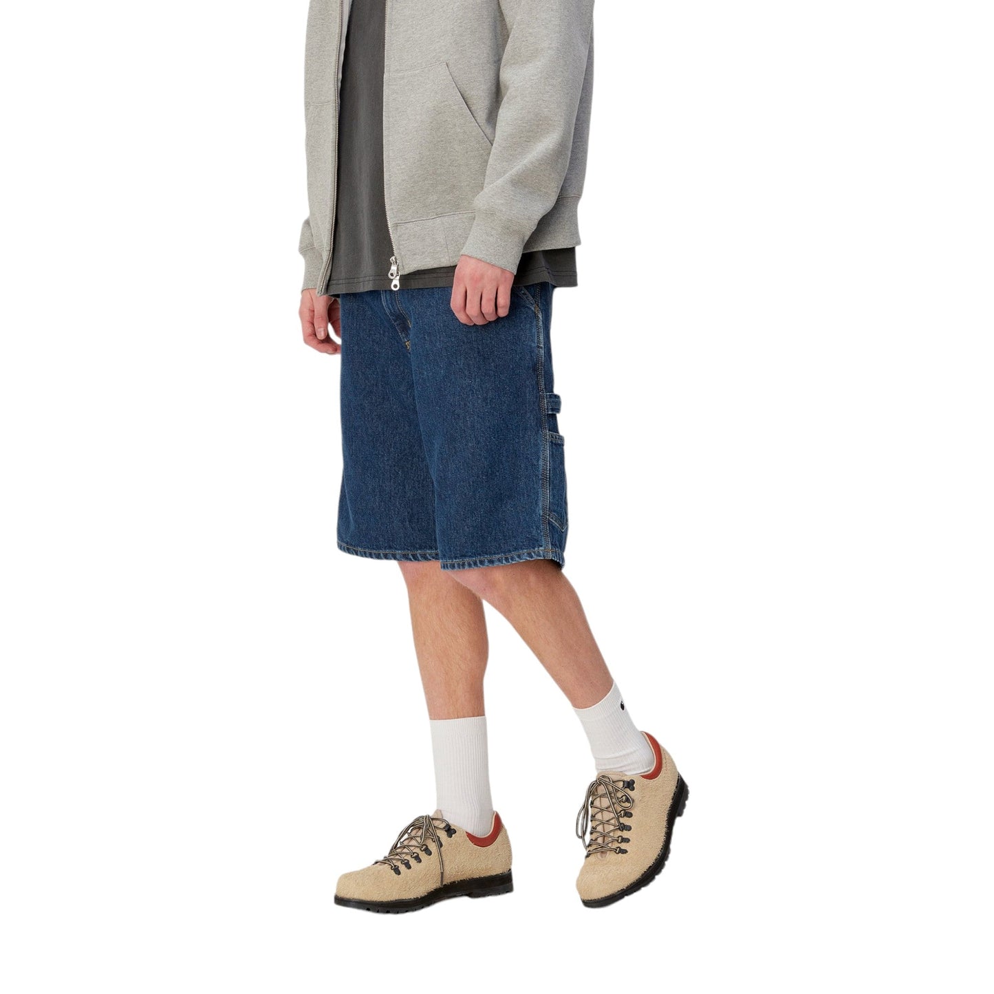 Carhartt Wip Single Knee Short - Blue Stone Washed - Bermuda di Carhartt Wip | Francis Concept