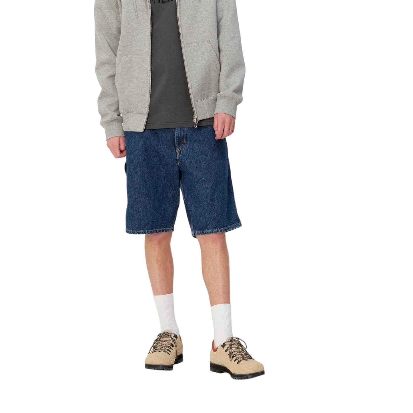 Carhartt Wip Single Knee Short - Blue Stone Washed - Bermuda di Carhartt Wip | Francis Concept