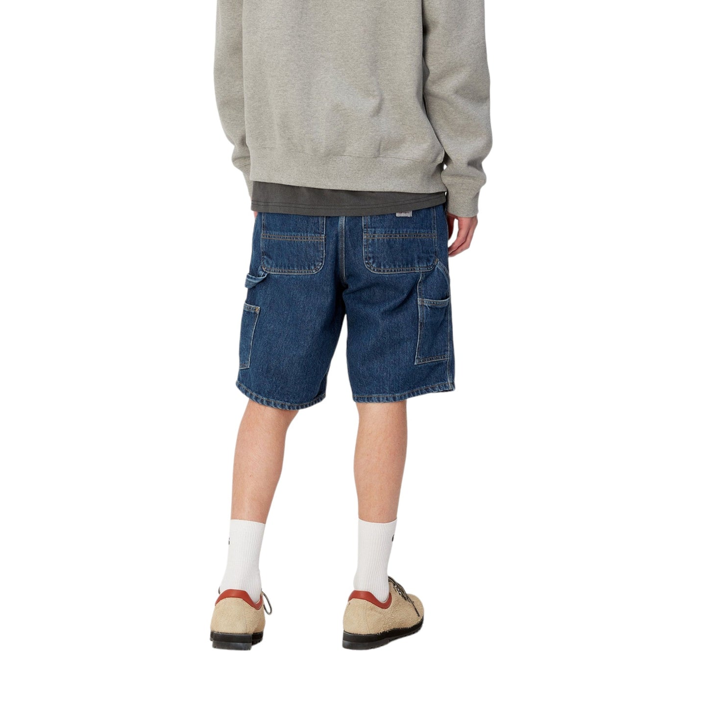 Carhartt Wip Single Knee Short - Blue Stone Washed - Bermuda di Carhartt Wip | Francis Concept