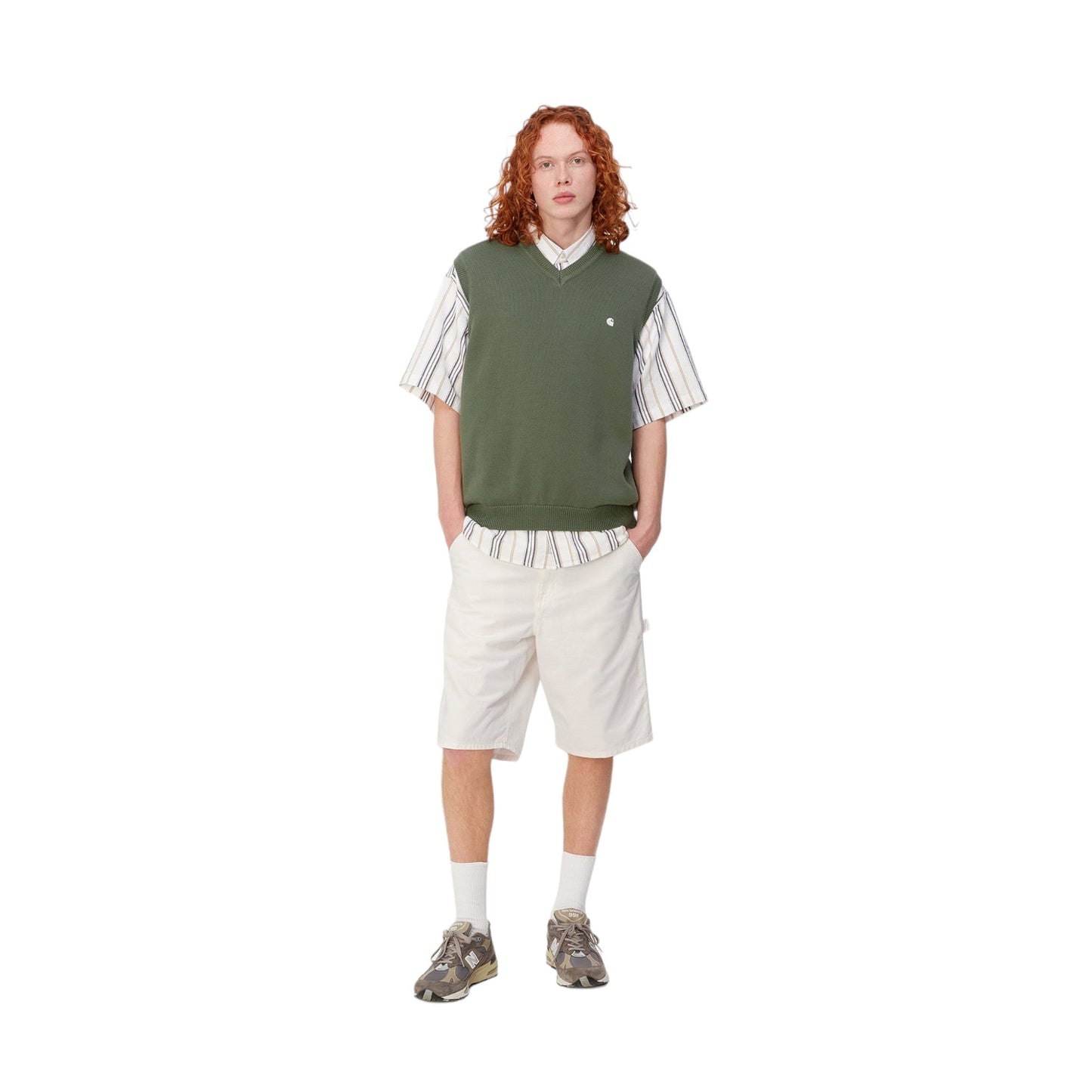 Carhartt Wip Single Knee Short - Off White rinsed - Bermuda di Carhartt Wip | Francis Concept