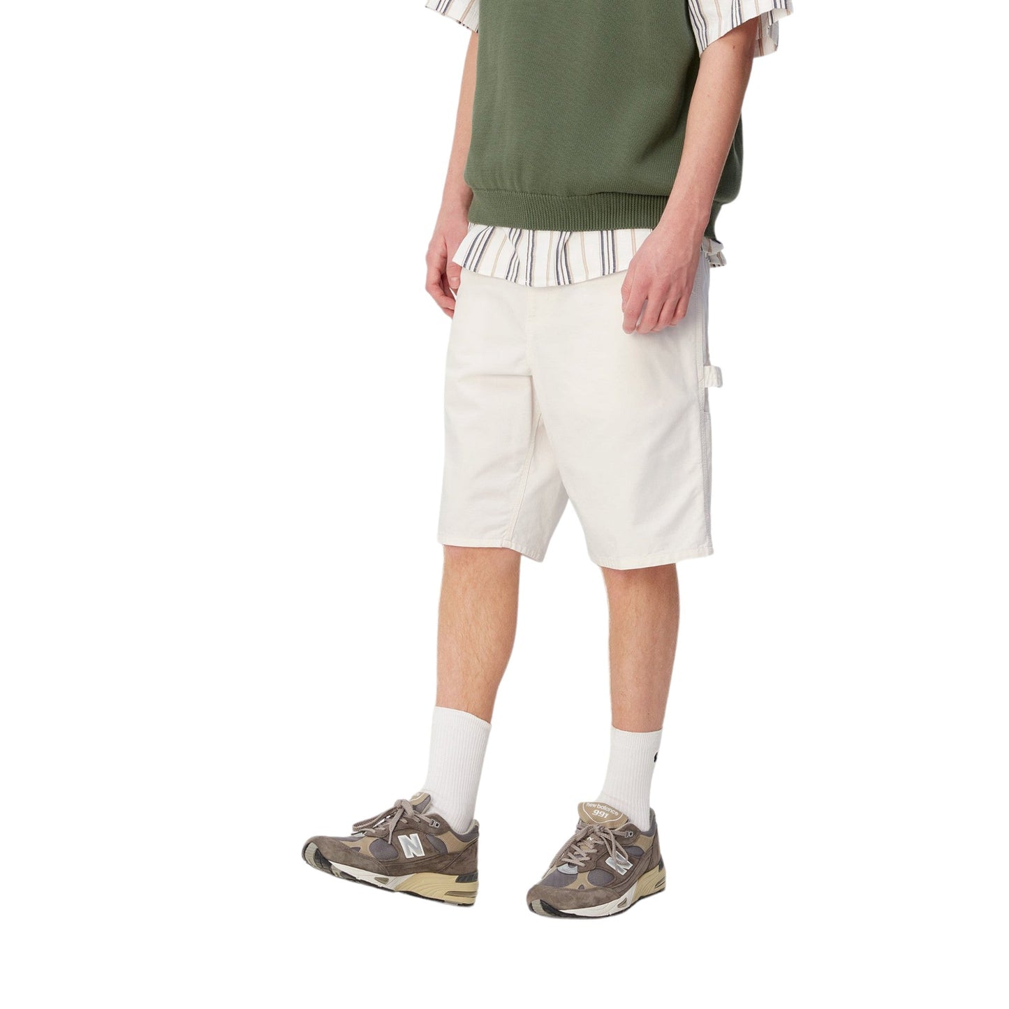 Carhartt Wip Single Knee Short - Off White rinsed - Bermuda di Carhartt Wip | Francis Concept