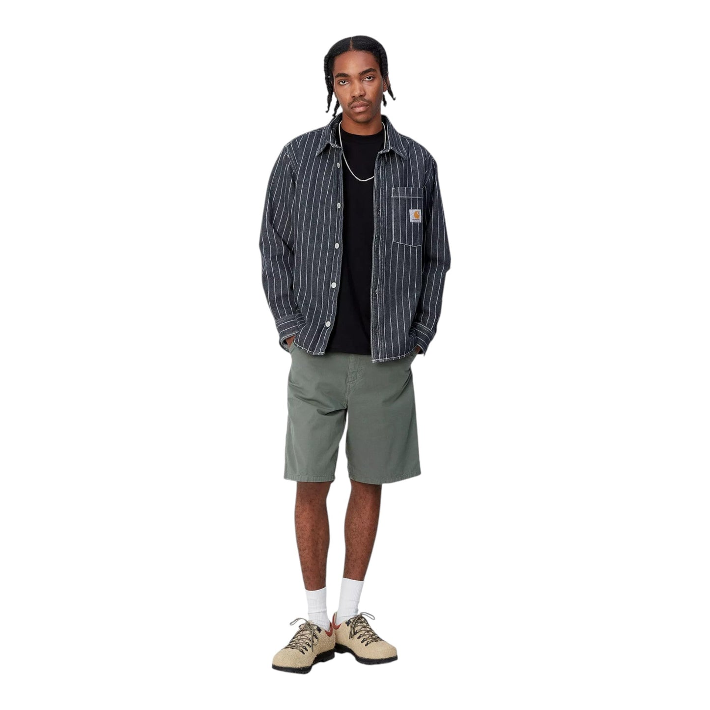 Carhartt Wip Single Knee Short - Park Garment Dyed - Bermuda di Carhartt Wip | Francis Concept