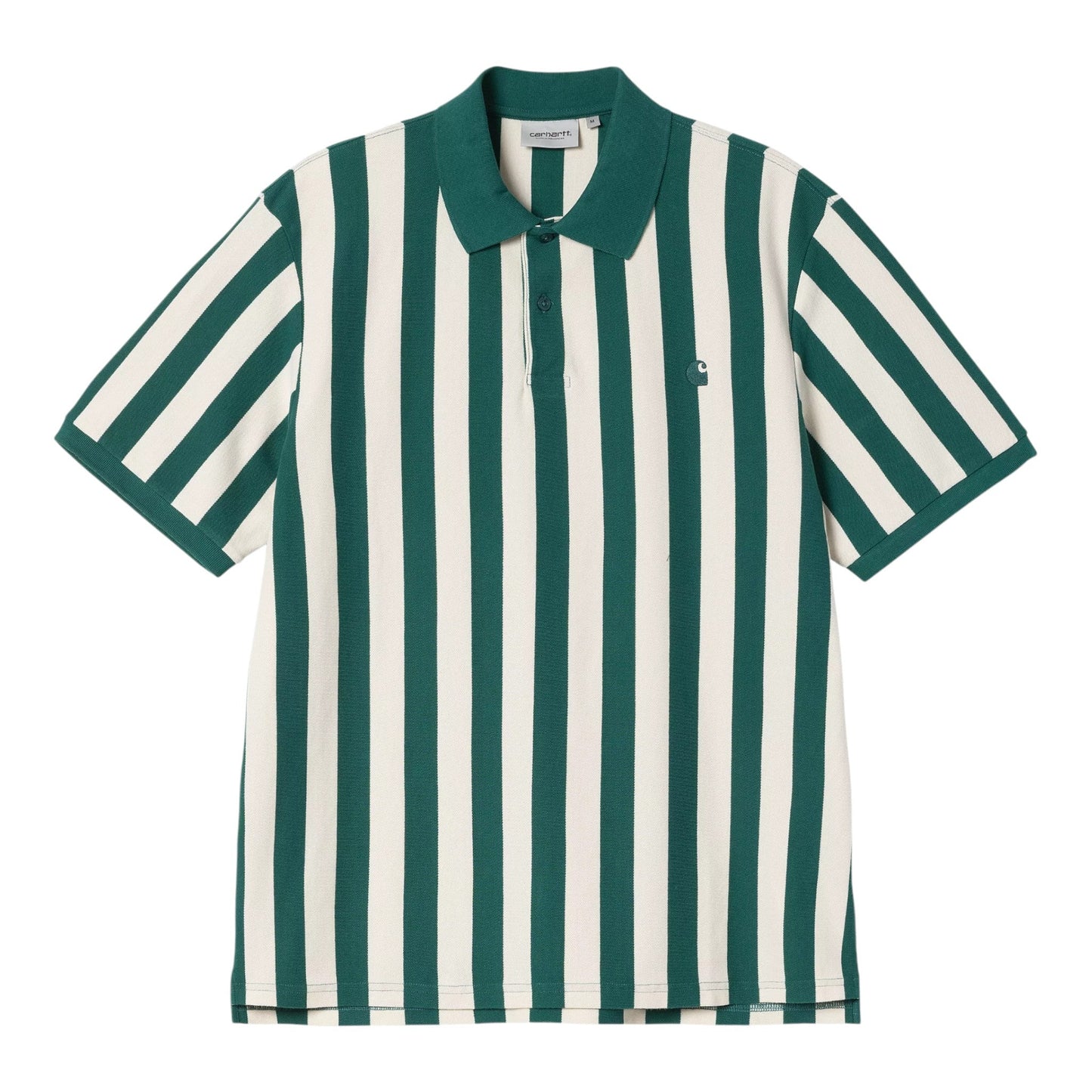 Carhartt Wip S/S Boynton Polo - Boynton Stripe / Rainforest - Polo di Carhartt Wip | Francis Concept