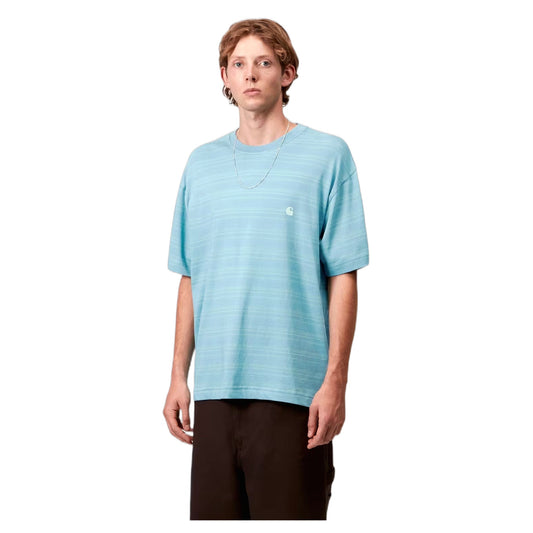 Carhartt Wip S/S Brodine T-Shirt - Brodine Stripe / Saguaro - T-Shirt di Carhartt Wip | Francis Concept