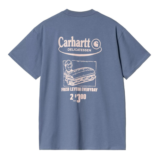 Carhartt Wip S/S Catalogue T-Shirt - Blue Iris / Air Pink - T-Shirt di Carhartt Wip | Francis Concept
