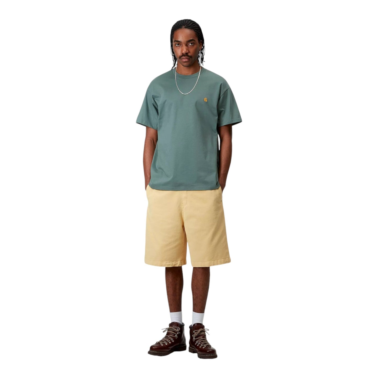 Carhartt Wip S/S Chase T-Shirt - Silver Pine / Gold - T-Shirt di Francis Concept | Francis Concept