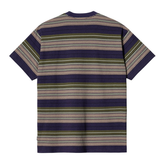 Carhartt Wip S/S Coby T-Shirt - Coby Stripe, Tyrian - T-Shirt di Carhartt Wip | Francis Concept