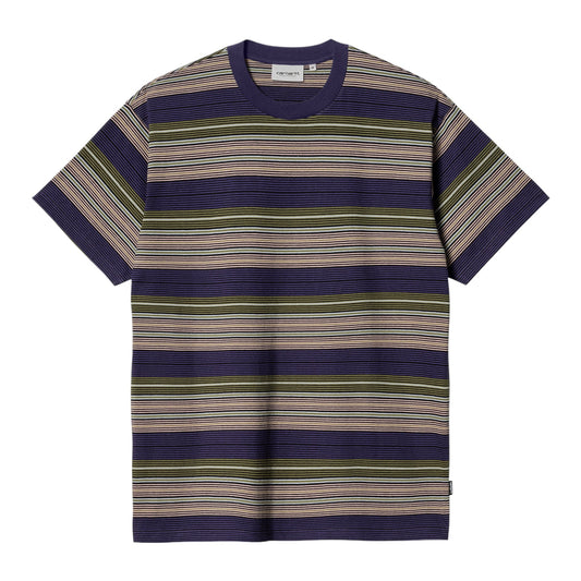 Carhartt Wip S/S Coby T-Shirt - Coby Stripe, Tyrian - T-Shirt di Carhartt Wip | Francis Concept