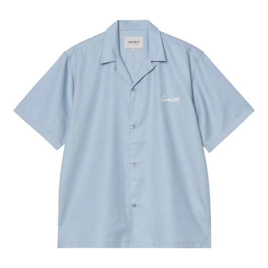 Carhartt Wip S/S Delray Shirt - Frosted Blue / White - Camicie di Carhartt Wip | Francis Concept