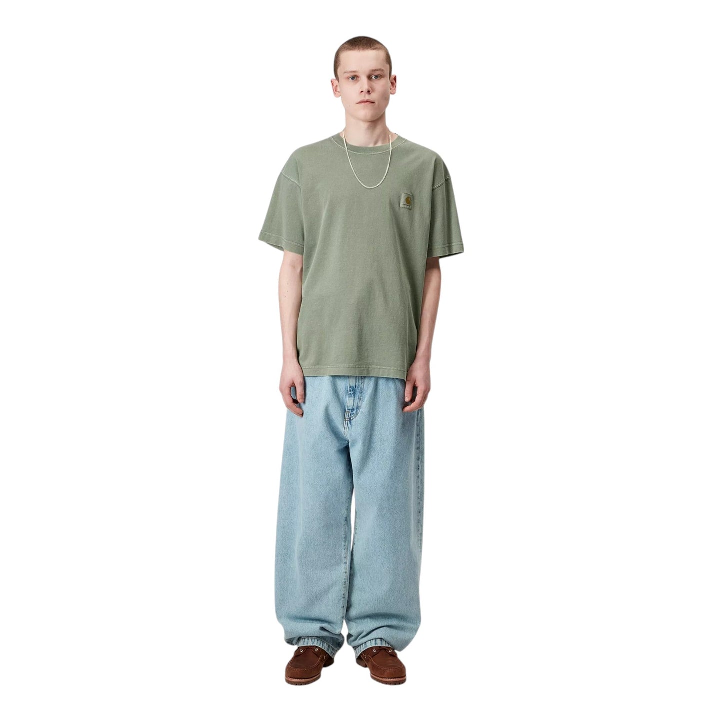 Carhartt Wip S/S Nelson T-Shirt - Park Garment Dyed - T-Shirt di Carhartt Wip | Francis Concept