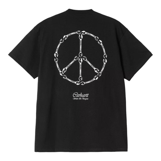 Carhartt Wip S/S Peace And Work T-Shirt - Black / White - T-Shirt di Carhartt Wip | Francis Concept