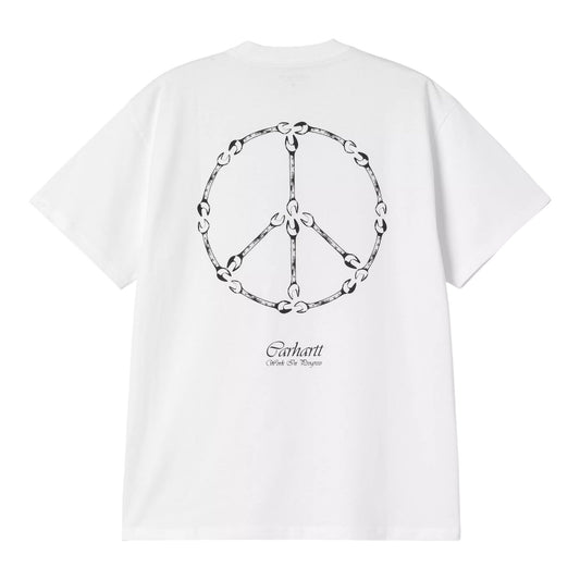 Carhartt Wip S/S Peace And Work T-Shirt - White / Black - T-Shirt di Carhartt Wip | Francis Concept