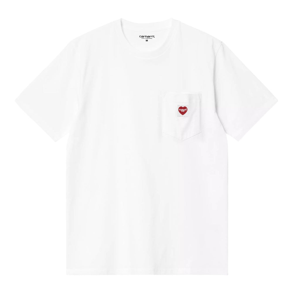 Carhartt Wip S/S Pocket Heart T-Shirt - White / Red - T-Shirt di Carhartt Wip | Francis Concept