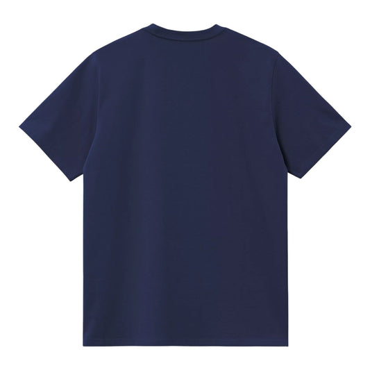 Carhartt Wip S/S Script Embroidery T-Shirt - Ink / Air Yellow - T-Shirt di Carhartt Wip | Francis Concept