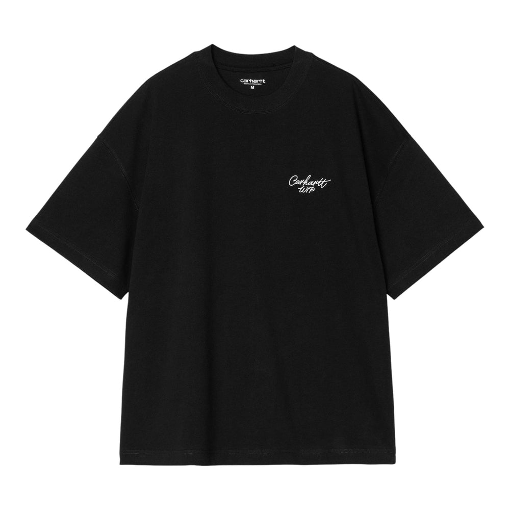 Carhartt Wip S/S Signature Script T-Shirt - Black / White - T-Shirt di Carhartt Wip | Francis Concept