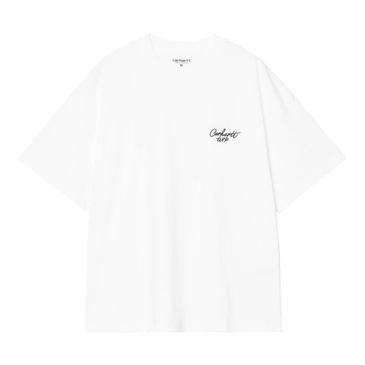 Carhartt Wip S/S Signature Script T-Shirt - White / Black - T-Shirt di Carhartt Wip | Francis Concept