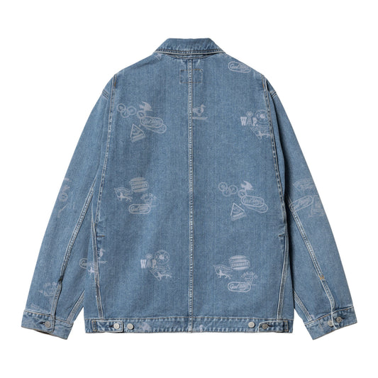 Carhartt Wip Stamp Jacket - Stamp Print, Blue bleached - Giacche di Carhartt Wip | Francis Concept