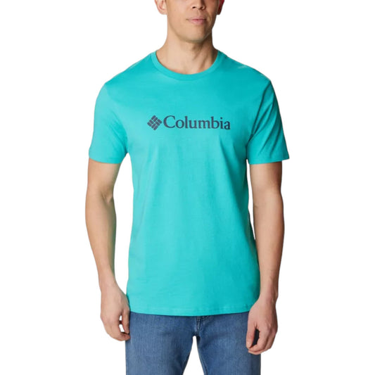 Columbia Basic Logo Short Sleeve - Bright Aqua - T-Shirt di Columbia | Francis Concept