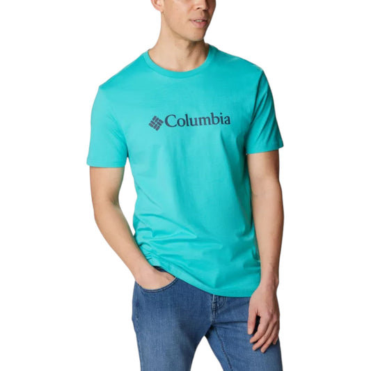 Columbia Basic Logo Short Sleeve - Bright Aqua - T-Shirt di Columbia | Francis Concept