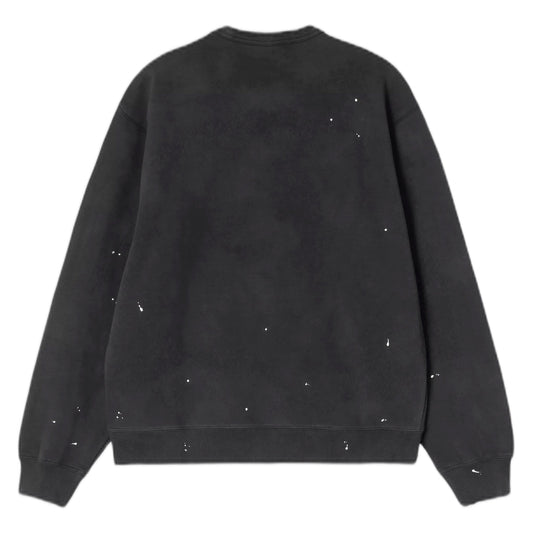 Felpa Carhartt Wip Painter Sweat - Black destroy wash, splatter