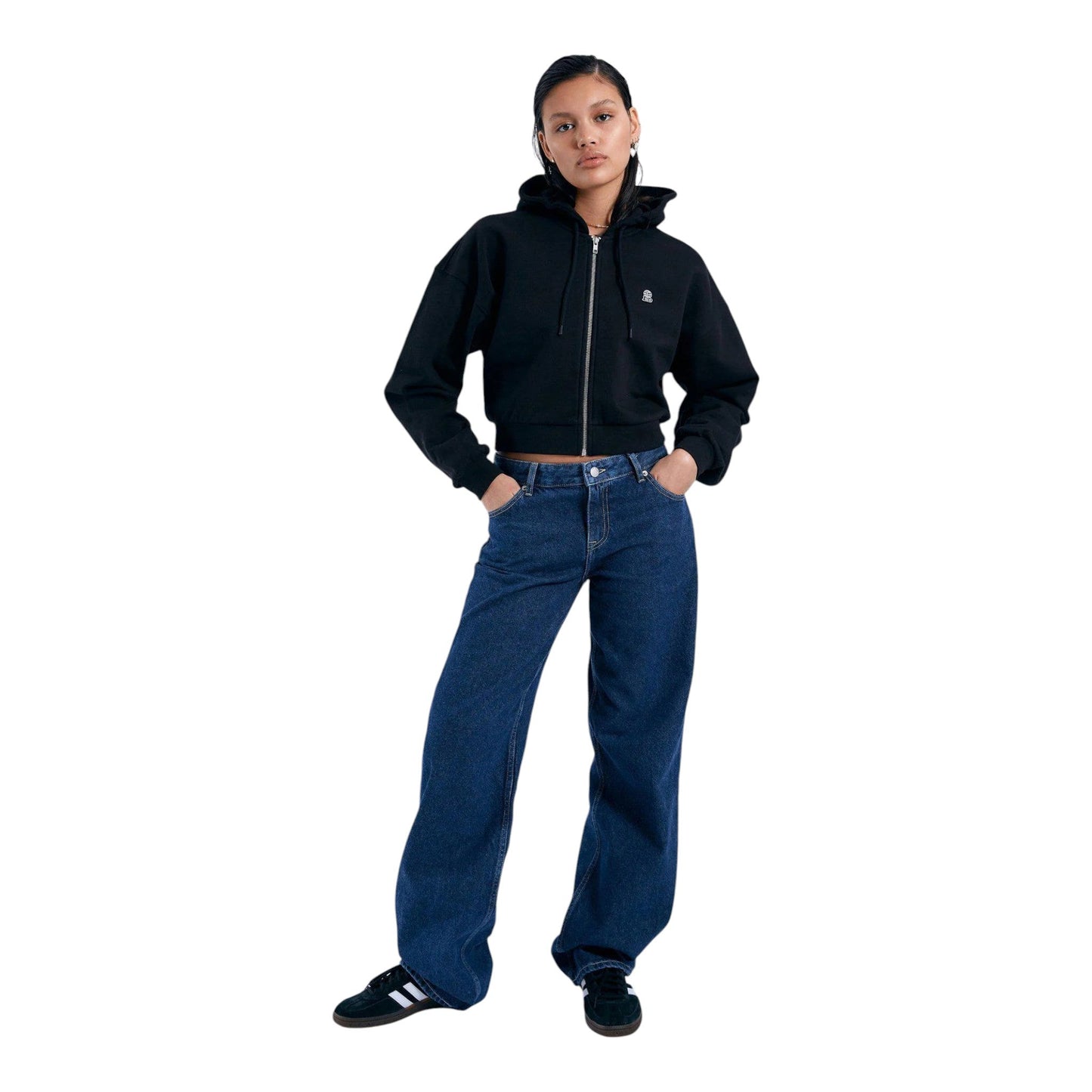 Felpa Crop Dr Denim Ethel Zip Hoodie Zip - Black - Felpe di Dr.Denim | Francis Concept