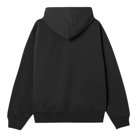 Felpa Obey Lowercase Pigment Hood Fleece - Jet Black - Felpe di Obey | Francis Concept